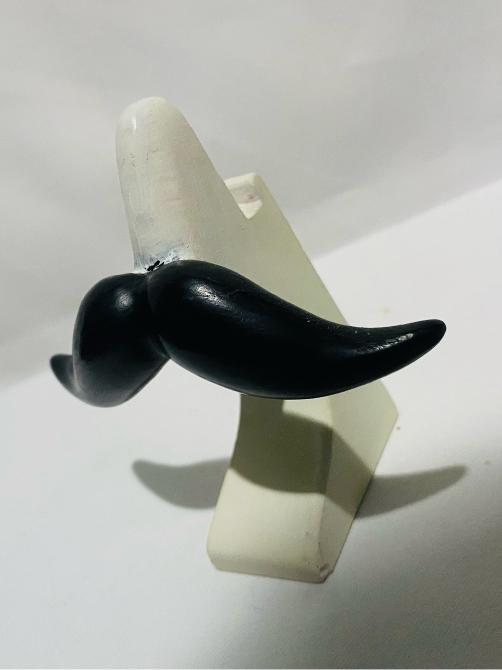 Classic Black Curled Mustache Eyeglass/Sunglass Holder